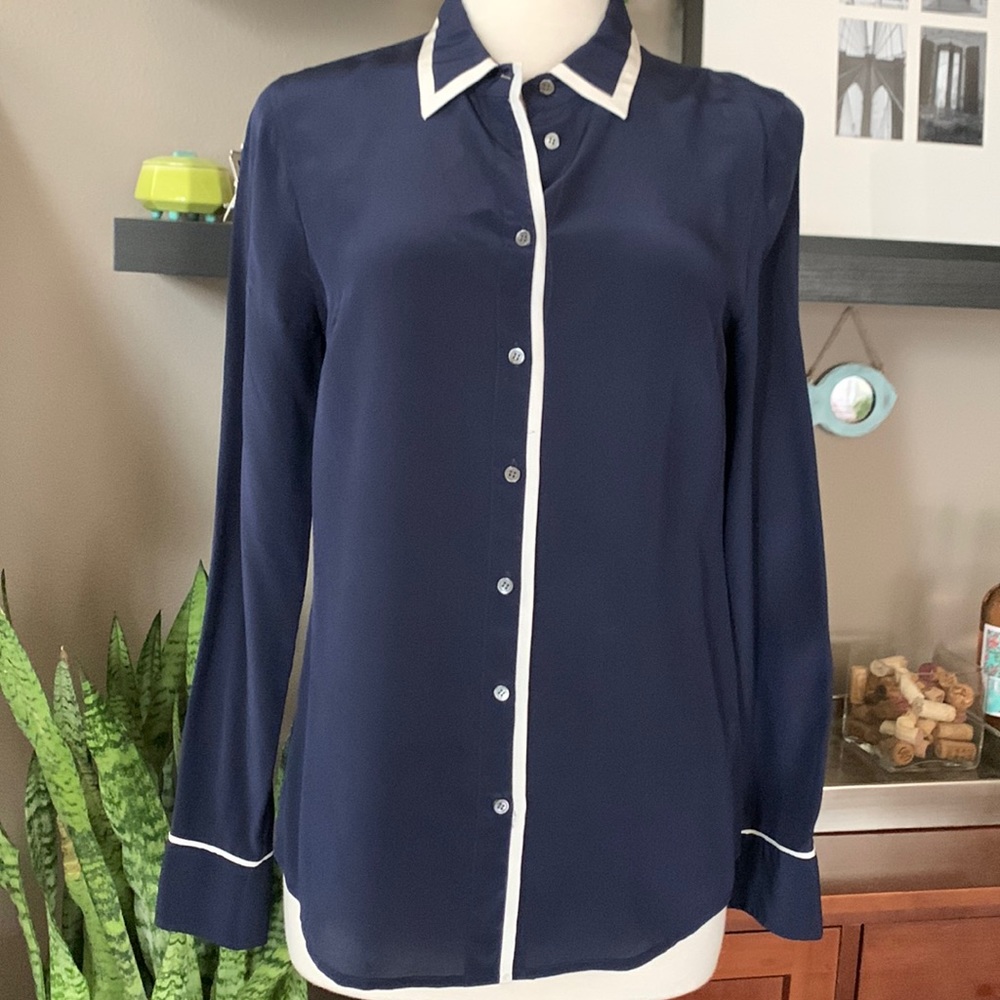 J Crew Silk Button Down - image 1
